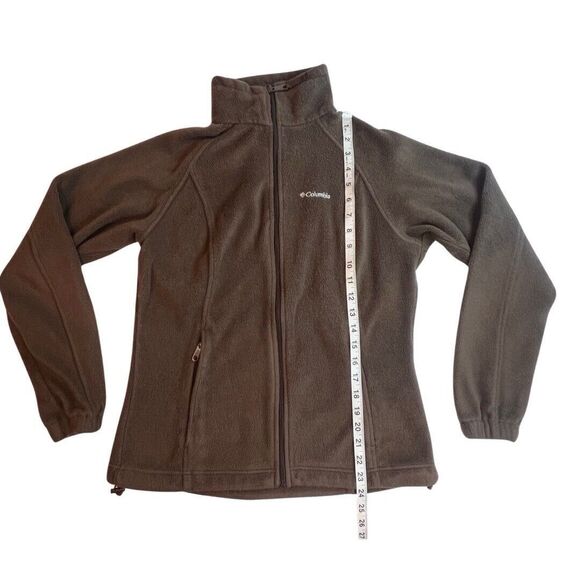 Columbia Jacket Women Medium Brown Fleece Sweater Mock Neck Outdoor Camping Vest - Picture 3 of 8